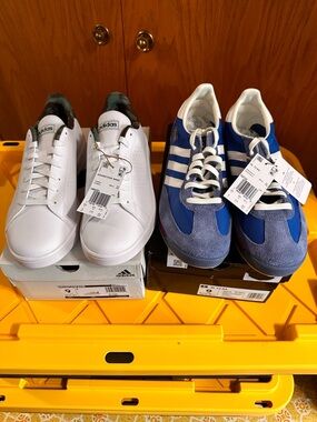 Two pairs Adidas Advantage Base & SL 72 RS